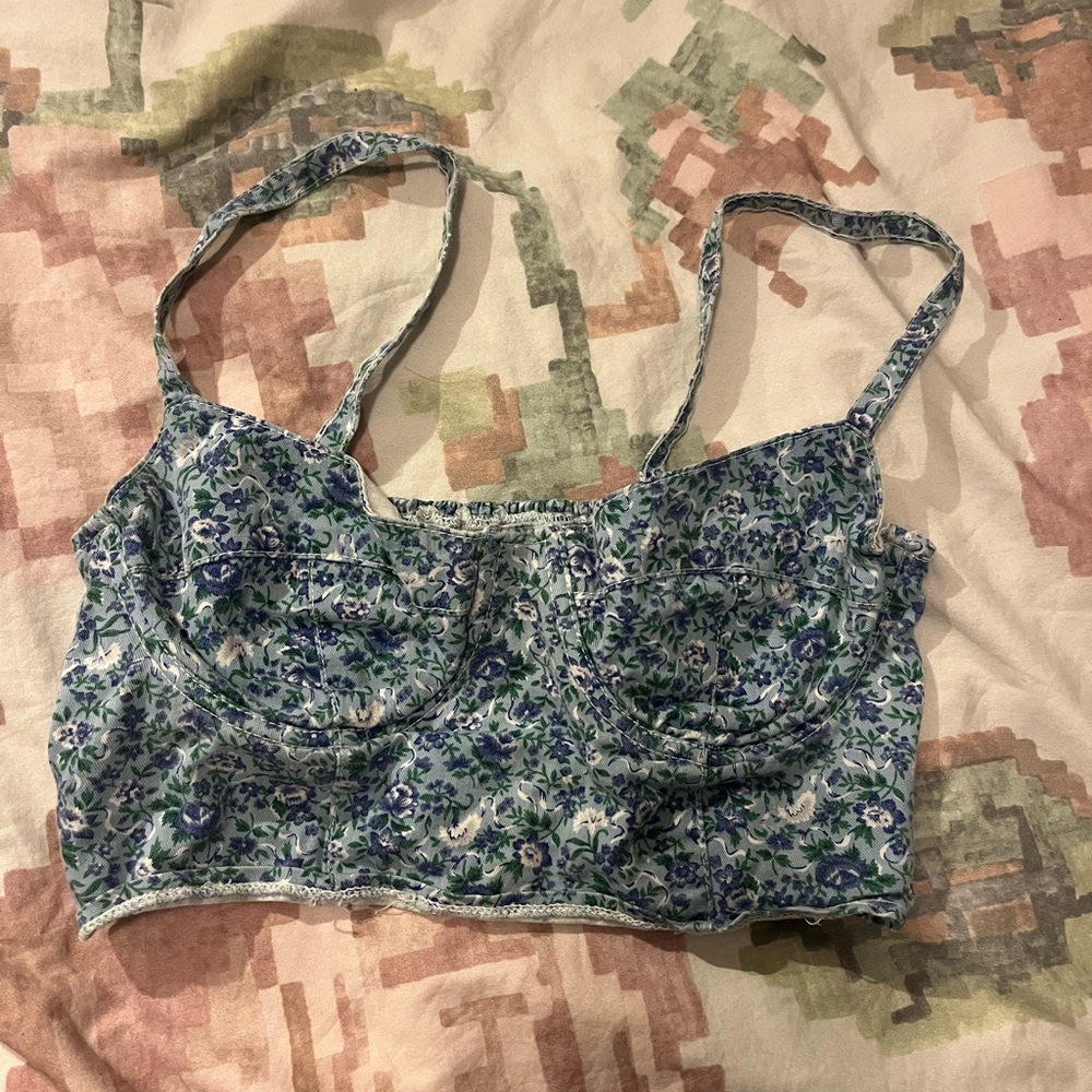 One of a Kind Floral Bustier Top
